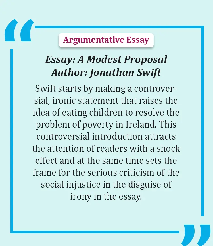 Strong attention getter examples for argumentative essay openings.