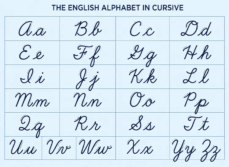 English Alphabets in Cursive