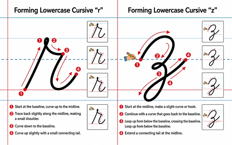 lower case r and z