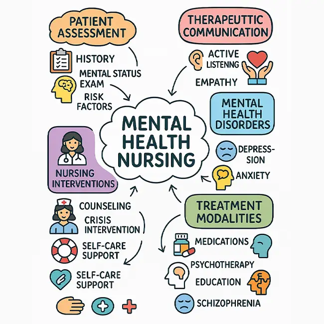 Mental health nursing concept map guide for patient care and clinical planning