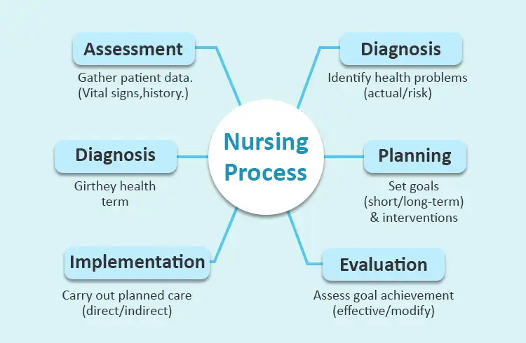 Nursing process concept map for patient assessment and care planning