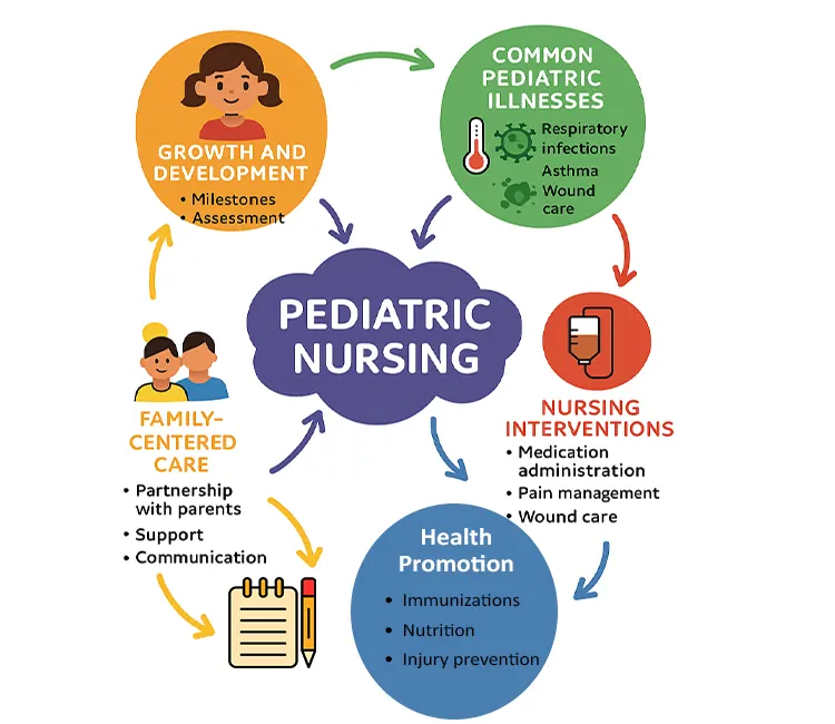 Pediatric nursing concept map for child patient care and clinical planning