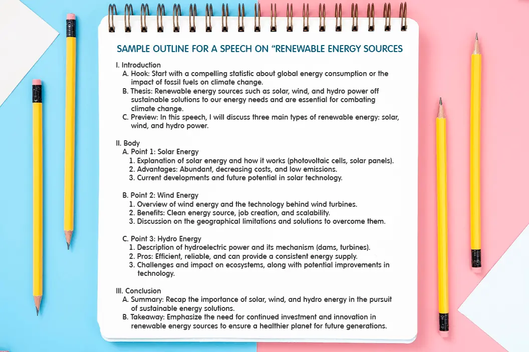 Sample Outline for a Speech on ?Renewable Energy Sources