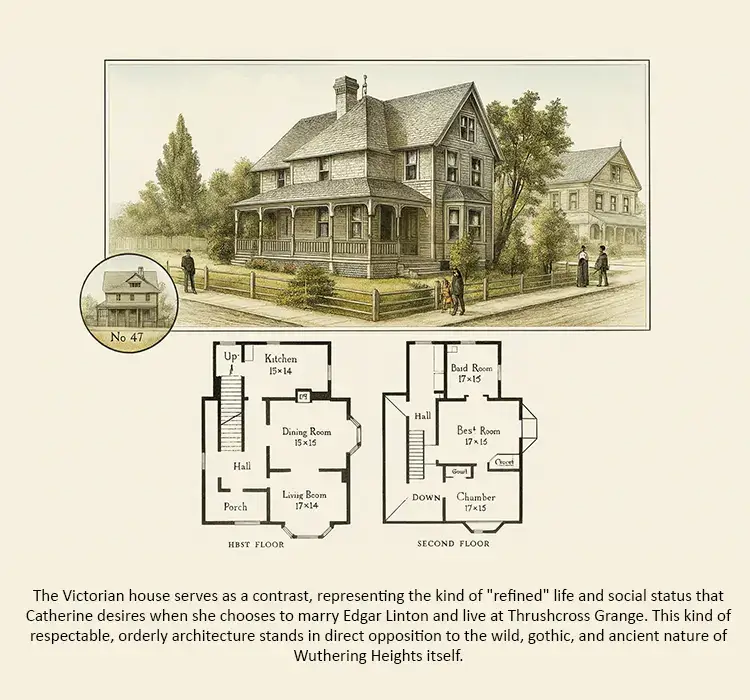 Victorian house representing Thrushcross Granges refined social order.